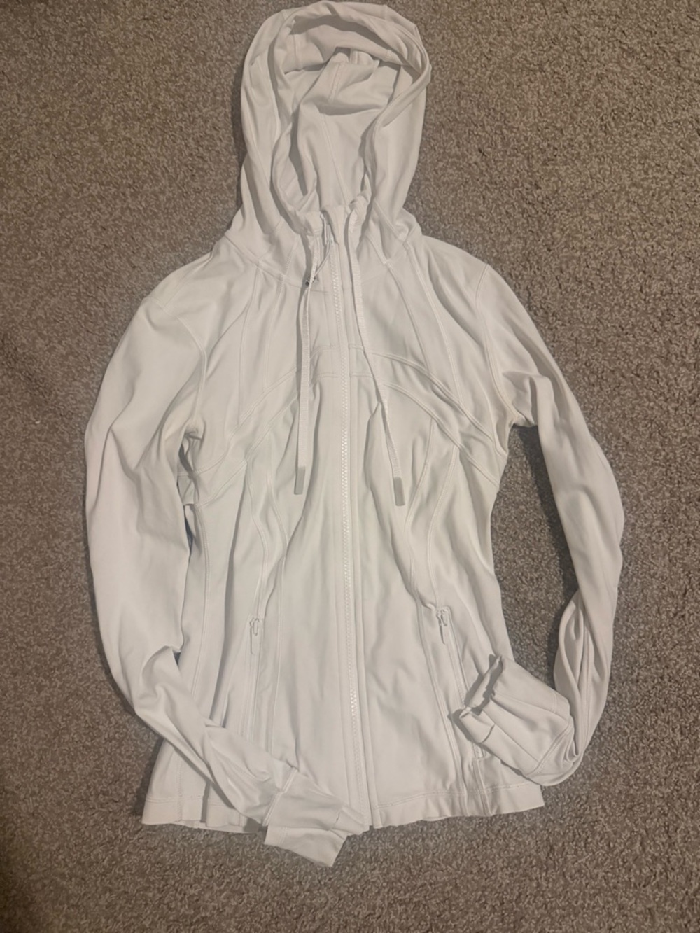 lululemon athletica White Hooded Zip-Up Jacket